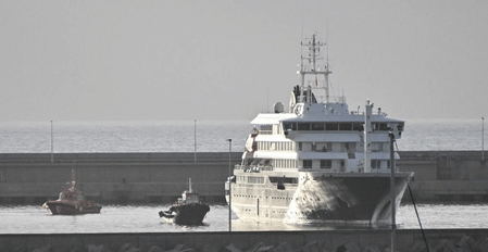 A view of MV Hondius, where the hantavirus outbreak was reported.  South Africa traceed 97 contacts linked to cruise ship hantavirus cases. The origin of the outbreak is still "unknown".