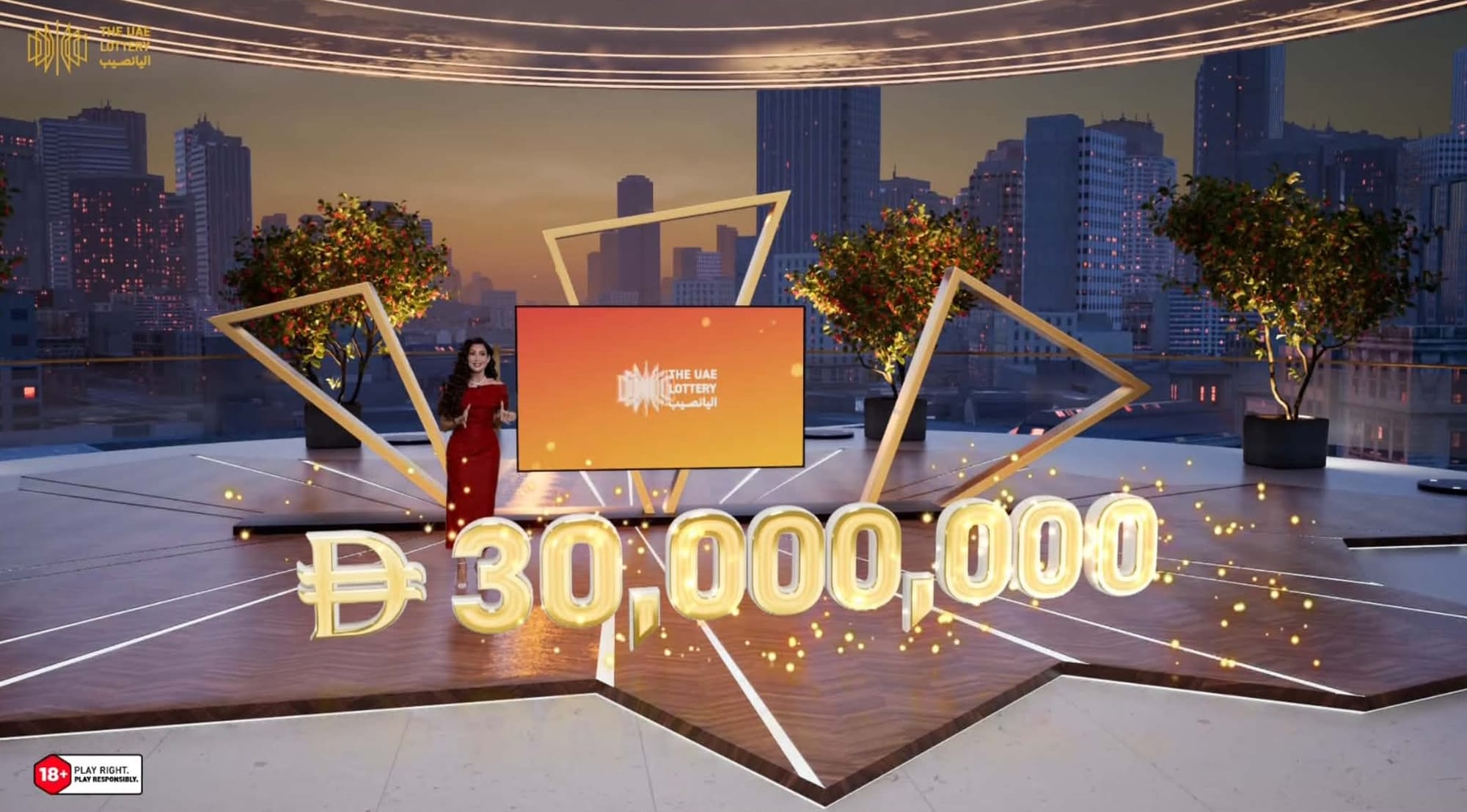 UAE Lottery show host Diala Makki during Lucky Day Draw No. 260513