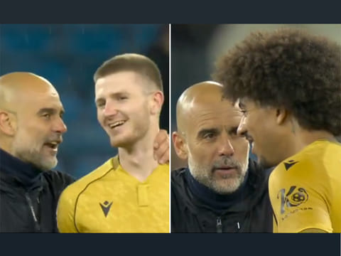 Pep Guardiola spoke to several Crystal Palace players after Manchester City’s 3-0 win 