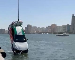 Driver rescued in 8 min after car plunges into creek