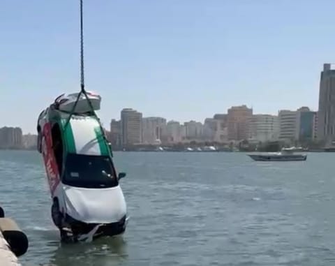 Car plunges into Sharjah creek, driver rescued in eight minutes