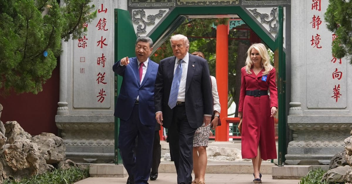 Trump walks the gardens of China’s most secretive compound