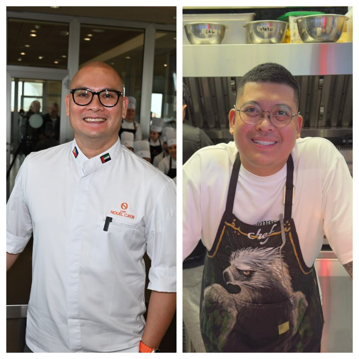 From left to right: Dubai-based chefs Nouel Catis and David "Dabo" Pamplona
