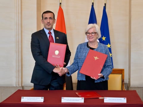 The two sides also witnessed the signing of the Defence Cooperation Agreement, which the ministry said reflects the depth of UAE-French relations. 