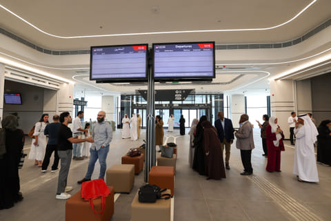 Etihad rail Fujairah passenger station and the train ride during a media preview. 