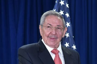 Cuba's President Raul Castro holds a bilateral meeting with US President Barack Obama (out of frame), on the sidelines of the United Nations General Assembly at UN headquarters in New York on September 29, 2015.