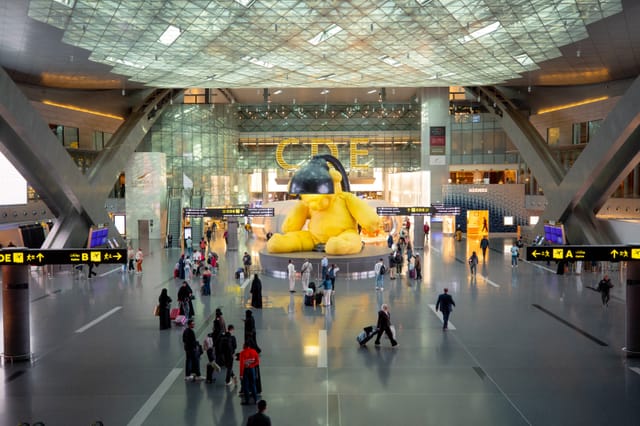 Doha International Airport, Qatar Airways' homebase. 