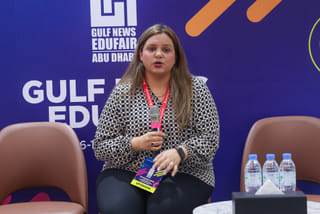 Isha Bhandari, Regional Manager, Middle East and North Africa, GEDU Global Education, at the Gulf News Edufair Abu Dhabi 2026, held at Radisson Blu Hotel & Resort, Abu Dhabi Corniche from May 16 to 17