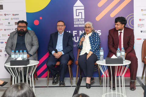 Dr Syed Mohammed Sajl, Lecturer in Mechanical Engineering and Engineering Management at University of Greater Manchester – Academic Centre; Amir F Zeid, Dean of Thumbay College of Management and AI in Healthcare at Gulf Medical University; Dr Anita Patankar, Executive Director of Symbiosis International University Dubai; and Syed Fahad, Regional Director – Marketing and Admissions at SIMS