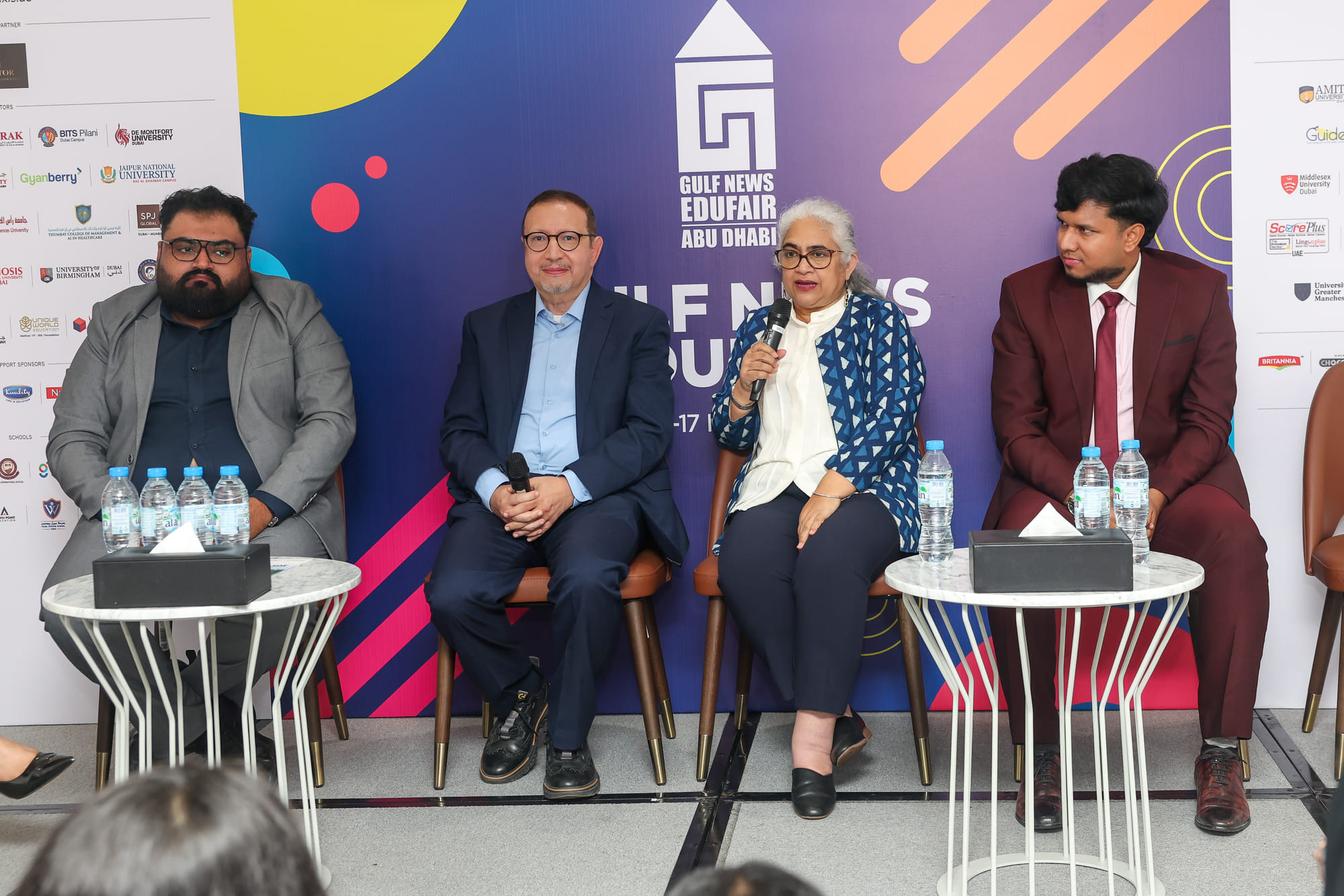 Dr Syed Mohammed Sajl, Lecturer in Mechanical Engineering and Engineering Management at University of Greater Manchester – Academic Centre; Amir F Zeid, Dean of Thumbay College of Management and AI in Healthcare at Gulf Medical University; Dr Anita Patankar, Executive Director of Symbiosis International University Dubai; and Syed Fahad, Regional Director – Marketing and Admissions at SIMS