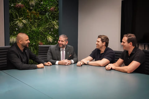 From left: Nabil Arnous, CCO of Innovation City; Paul Dawalibi, CEO of Innovation City; Christoffer Wilhelmsen, COO and Co-founder of SPARQ; and Christopher Pail, CEO and Co-founder of SPARQ

