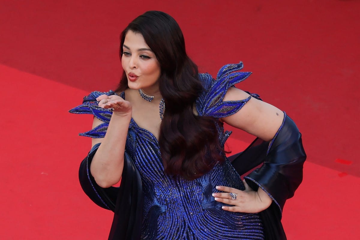 Indian actress Aishwarya Rai Bachchan arrives for the screening of the film "Histoires de la nuit" (The Birthday Party) at the 79th edition of the Cannes Film Festival in Cannes, southern France on May 22, 2026.