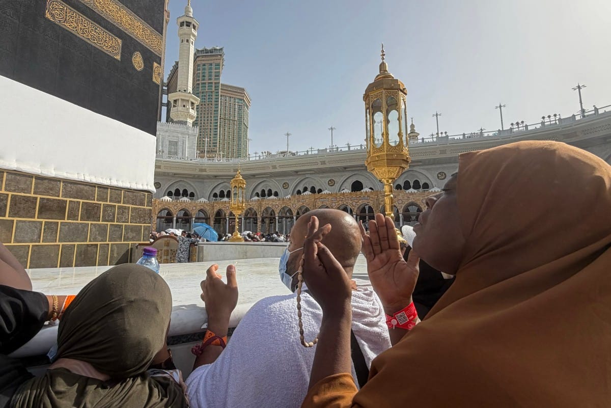 Muslim worshippers gather to pray around the Kaaba, Islam's holiest shrine, at the Grand Mosque complex in the holy city of Mecca on May 22, 2026 ahead of the annual Hajj pilgrimage.