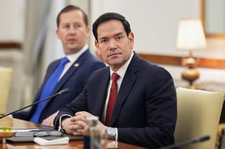 US Secretary of State Marco Rubio and US Ambassador to India Sergio Gor (L) hold talks with India’s Minister of External Affairs S. Jaishankar in New Delhi on May 24, 2026.