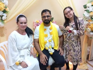 The last happy family photo of Fatima with her foster parents, Syed Ali Moazzam and Muozzama, before she was diagnosed with the autoimmune disease that left her in a vegetative state for over two years.