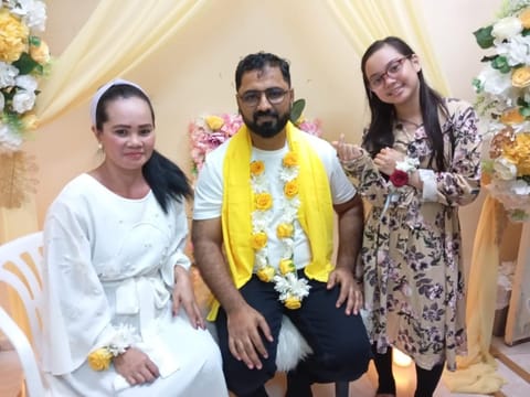 The last happy family photo of Fatima with her foster parents, Syed Ali Moazzam and Muozzama, before she was diagnosed with the autoimmune disease that left her in a vegetative state for over two years.