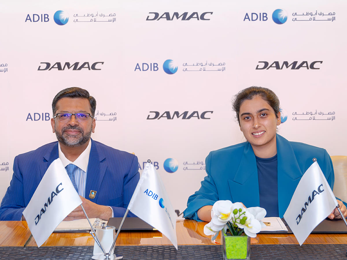 Amit Malhotra, Global Head of Retail Banking at Abu Dhabi Islamic Bank, and Amira Sajwani, Managing Director of DAMAC Properties.
