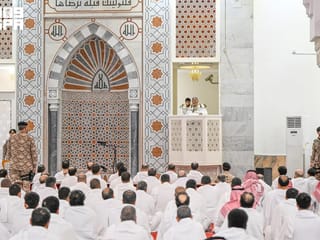 Delivering the sermon at Namirah Mosque, Sheikh Al Hudhaifi said Hajj reflects the highest values of harmony, solidarity and cooperation among Muslims, 