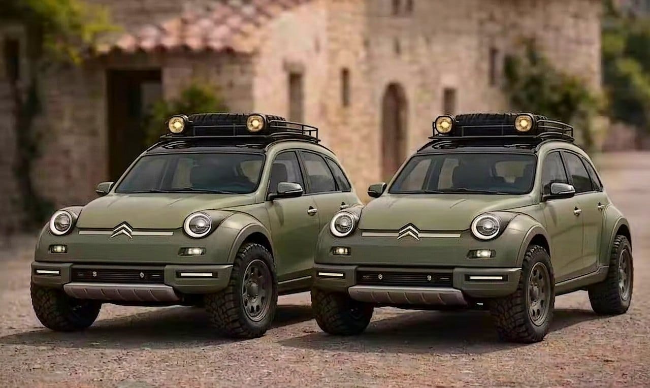 A speculated design of the EV version of the legendary Citroen 2CV, the minimalist French economy car that became a symbol of affordable mobility in post-war Europe. 


