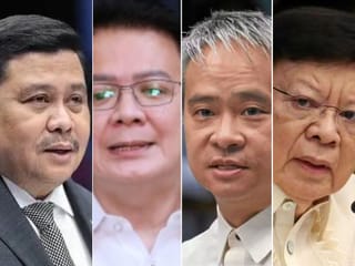A combo shot of (from left) Philippine Senators Jinggoy Estrada, Chiz Escudero, Joel Villanueva and Rodante Marcoleta