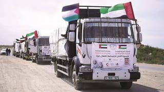 Four convoys carrying food and 540 tonnes of Eid clothing reach Gaza before Eid.