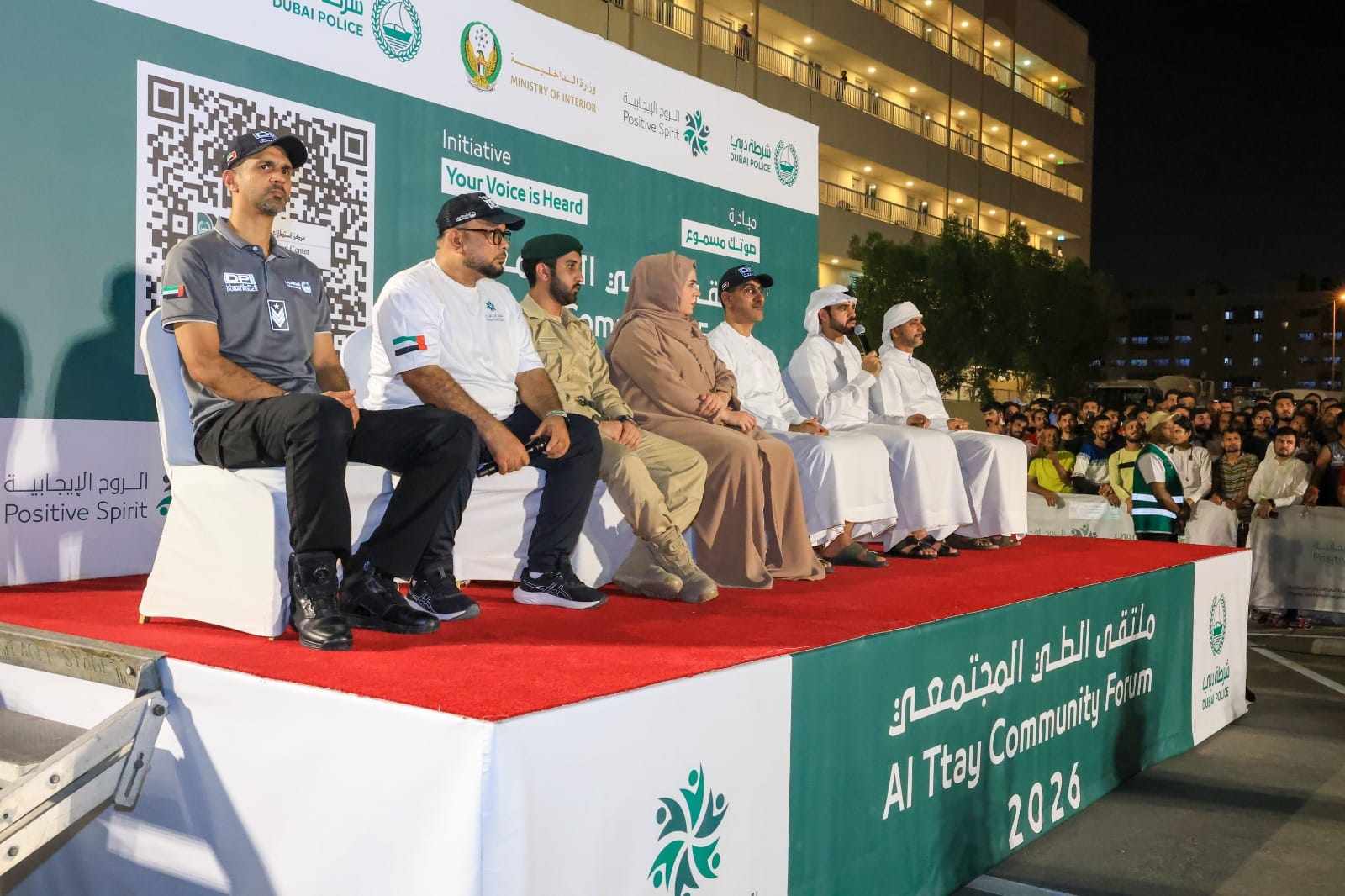 Labourers share feedback with Dubai Police during the ‘Your Voice is Heard’ forum.