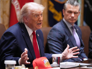 President Donald Trump speaks during a Cabinet meeting at the White House.