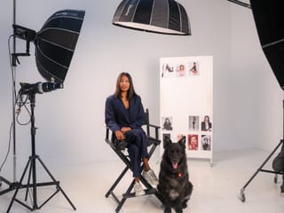 Candace Braganza, Founder of Sculpt25 Creative, with her pet dog.  
