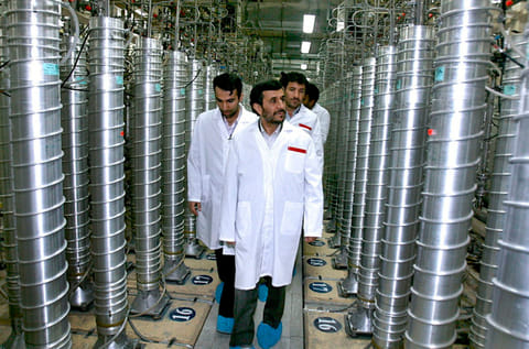In this Tuesday 2008 file photo released by the Iranian President's Office, Ahmadinejad, visits the Natanz Uranium Enrichment Facility some 322 kilometres south of the capital Tehran, Iran.
