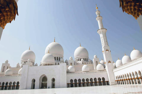 The Shaikh Zayed Mosque in Abu Dhabi. The number of international visitors to the capital reached a record 11.35 million in 2019.