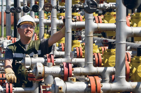 A Gazprom operated oil and gas refinery near Kikinda,Serbia. Global oil prices breached the psychological threshold of $50 a barrel as back to back approvals of Covid-19 vaccines sparked hopes of a faster revival in crude oil demand.