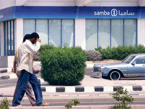 A Jeddah branch of the Saudi American Bank (Samba). The profitability outlook for Saudi banks showed signs of improvement as increased operating income and reduced provisioning supported return ratios.