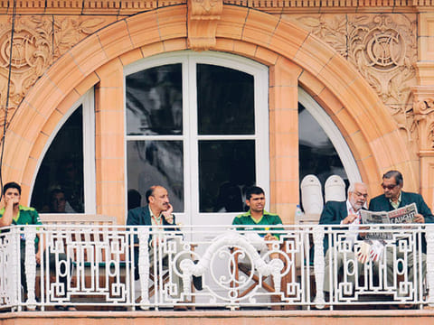 The famous players' balcony at the Lord's. The Marylebone Cricket Club (MCC), owners of the prestigeous venue, have thrown open their parking space for medical staff.