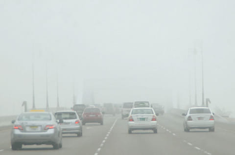 Foggy conditions in Abu Dhabi