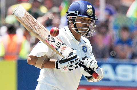 Sachin Tendulkar leaves a delivery outside the off stump during his playing days.