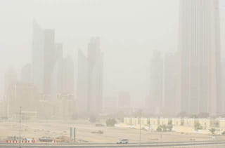 Winds raising dust and reducing visibility across the UAE.
