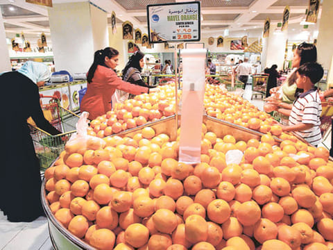 A supermarket in Abu Dhabi. Solid data and facts related to food security in the UAE and other GCC countries offer reassurances of sufficient stock to meet its peoples’ needs.