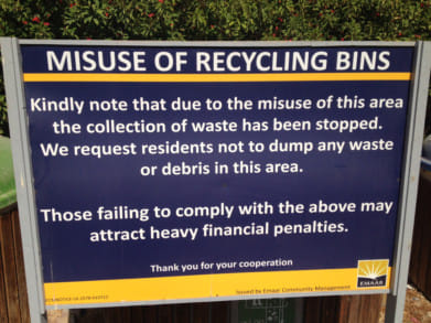 Recycling bins closed down due to misuse