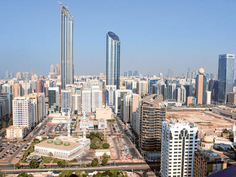 The Abu Dhabi skyline. Abu Dhabi Developmental Holding Company was created in 2018 with a capital of Dh500 million to monitor and guide development of service companies in the emirate.