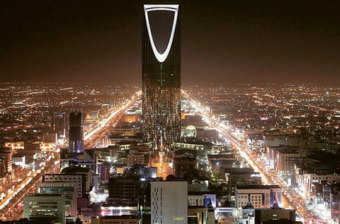 Kingdom Tower towers over Riyadh’s night skyline. In tandem with the global economy slipping into recession following the COVID-19 outbreak, the GCC economies are projected to record overall negative real GDP growth in 2020 according to the latest World Economic Outlook report (WEO).