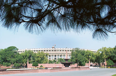 Indian Parliament House in New Delhi. 
