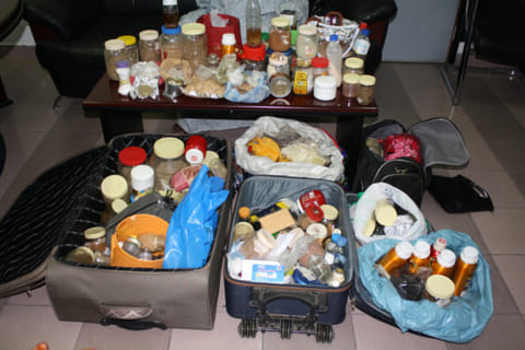 A file photo of items seized by Dubai Police that were designed to be used for the practise of black magic.