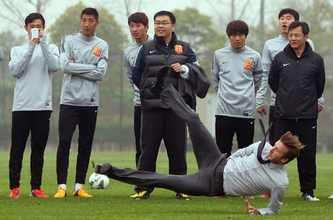 Wuhan Zall have had a number of big-name visitors including David Beckham