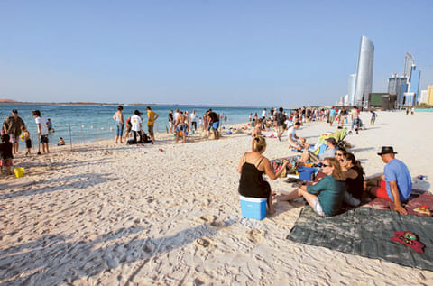 A general view of Abu Dhabi Beach on the Corniche.
