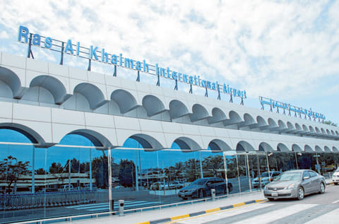 The exterior of Ras Al Khaimah Airport. 