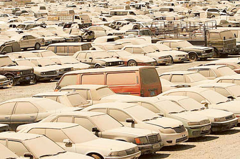Impounded vehicles at a designated area in Al Ghusais, Dubai. Picture for illustrative purposes only.