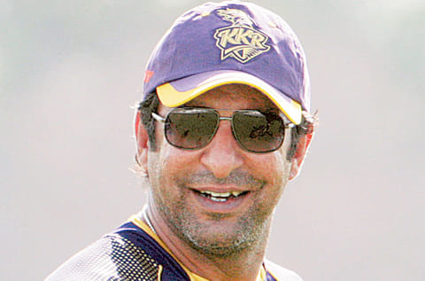 Wasim Akram, in his role as the bowling mentor of Kolkata Knight Riders, during IPL 2014 in the UAE.