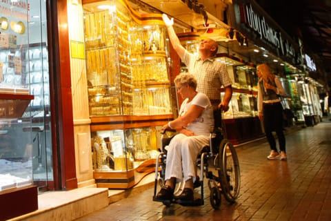 Tourists at the Dubai Gold Souq. 