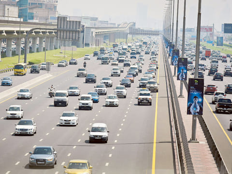 Traffic in Dubai. Sunday marks the first day back at work and school under regular timings.