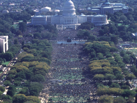 October 16, 1995: Tens of thousands at ‘Million Man March’